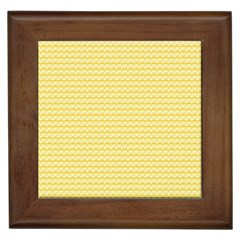 Pattern Yellow Heart Heart Pattern Framed Tiles