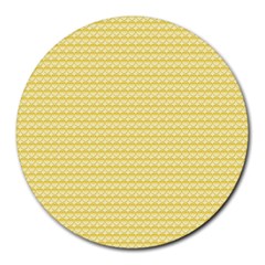 Pattern Yellow Heart Heart Pattern Round Mousepads