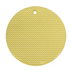 Pattern Yellow Heart Heart Pattern Ornament (Round)