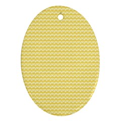 Pattern Yellow Heart Heart Pattern Ornament (Oval)