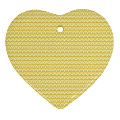 Pattern Yellow Heart Heart Pattern Ornament (Heart)