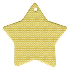 Pattern Yellow Heart Heart Pattern Ornament (Star)