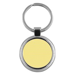 Pattern Yellow Heart Heart Pattern Key Chains (Round) 