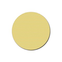 Pattern Yellow Heart Heart Pattern Rubber Coaster (round)  by Nexatart