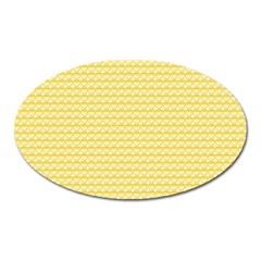 Pattern Yellow Heart Heart Pattern Oval Magnet