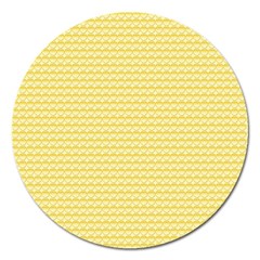 Pattern Yellow Heart Heart Pattern Magnet 5  (round) by Nexatart