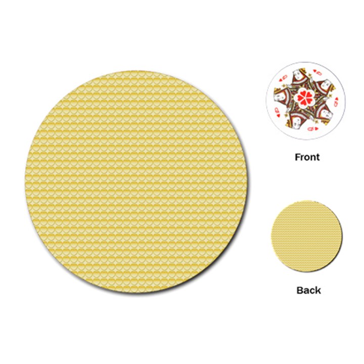 Pattern Yellow Heart Heart Pattern Playing Cards (Round) 