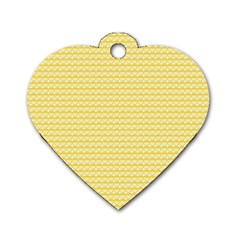 Pattern Yellow Heart Heart Pattern Dog Tag Heart (Two Sides)