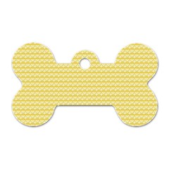 Pattern Yellow Heart Heart Pattern Dog Tag Bone (One Side)