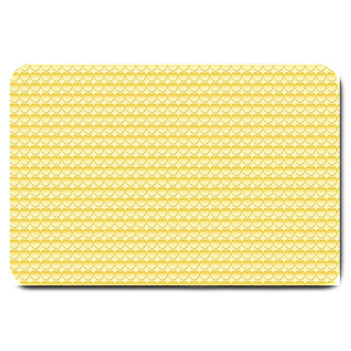 Pattern Yellow Heart Heart Pattern Large Doormat 