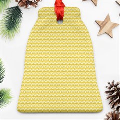 Pattern Yellow Heart Heart Pattern Bell Ornament (Two Sides)