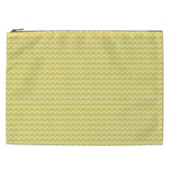 Pattern Yellow Heart Heart Pattern Cosmetic Bag (xxl)  by Nexatart