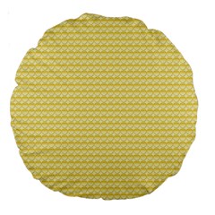 Pattern Yellow Heart Heart Pattern Large 18  Premium Round Cushions