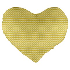 Pattern Yellow Heart Heart Pattern Large 19  Premium Heart Shape Cushions by Nexatart