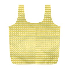 Pattern Yellow Heart Heart Pattern Full Print Recycle Bags (l)  by Nexatart