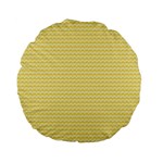 Pattern Yellow Heart Heart Pattern Standard 15  Premium Flano Round Cushions Back