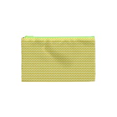 Pattern Yellow Heart Heart Pattern Cosmetic Bag (XS)