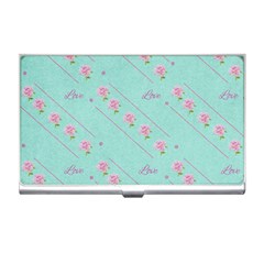 Flower Pink Love Background Texture Business Card Holders by Nexatart