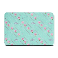 Flower Pink Love Background Texture Small Doormat  by Nexatart