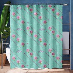 Flower Pink Love Background Texture Shower Curtain 60  X 72  (medium)  by Nexatart