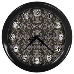 Line Geometry Pattern Geometric Wall Clocks (black) by Nexatart