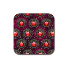 Abstract Circle Gem Pattern Rubber Coaster (square)  by Nexatart