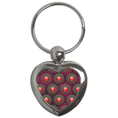 Abstract Circle Gem Pattern Key Chains (heart)  by Nexatart