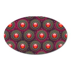 Abstract Circle Gem Pattern Oval Magnet by Nexatart