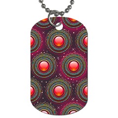 Abstract Circle Gem Pattern Dog Tag (one Side) by Nexatart