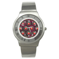 Abstract Circle Gem Pattern Stainless Steel Watch by Nexatart