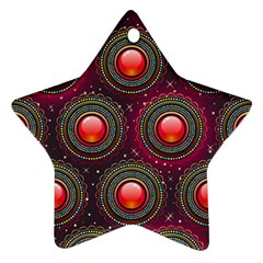 Abstract Circle Gem Pattern Star Ornament (two Sides) by Nexatart