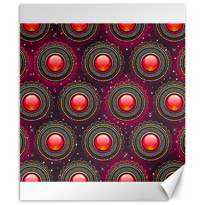 Abstract Circle Gem Pattern Canvas 8  x 10 