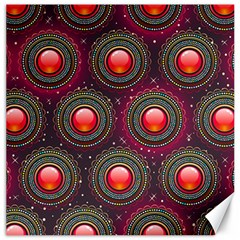 Abstract Circle Gem Pattern Canvas 20  X 20   by Nexatart