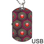 Abstract Circle Gem Pattern Dog Tag USB Flash (Two Sides) Back