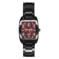 Abstract Circle Gem Pattern Stainless Steel Barrel Watch by Nexatart