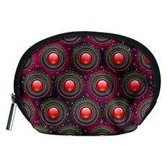 Abstract Circle Gem Pattern Accessory Pouches (medium)  by Nexatart