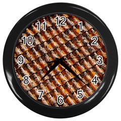 Dirty Pattern Roof Texture Wall Clocks (black) by Nexatart