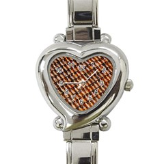 Dirty Pattern Roof Texture Heart Italian Charm Watch by Nexatart