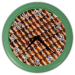 Dirty Pattern Roof Texture Color Wall Clocks by Nexatart