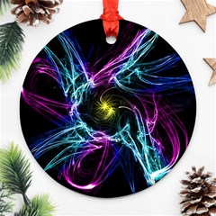 Abstract Art Color Design Lines Ornament (round) by Nexatart