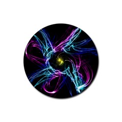 Abstract Art Color Design Lines Rubber Coaster (round)  by Nexatart