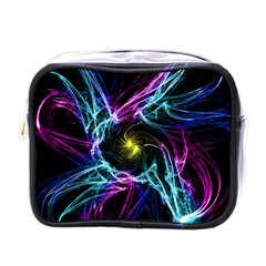 Abstract Art Color Design Lines Mini Toiletries Bags by Nexatart