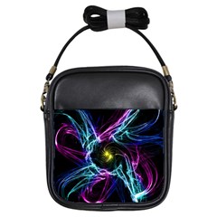 Abstract Art Color Design Lines Girls Sling Bags