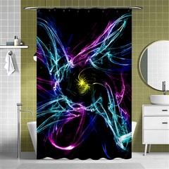 Abstract Art Color Design Lines Shower Curtain 48  x 72  (Small) 