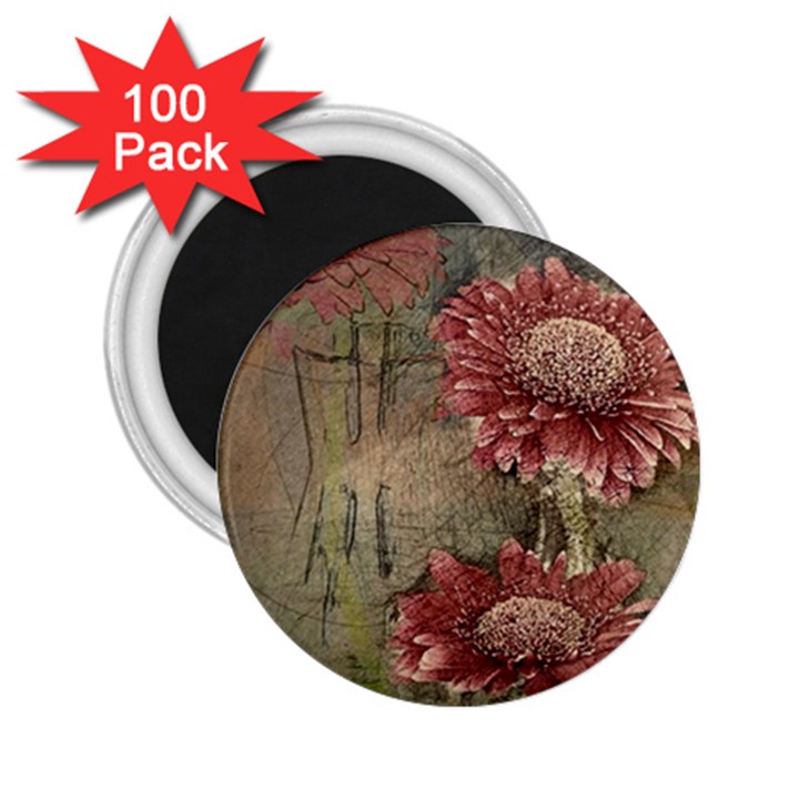 Flowers Plant Red Drawing Art 2.25  Magnets (100 pack) 