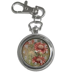 Flowers Plant Red Drawing Art Key Chain Watches by Nexatart