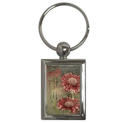 Flowers Plant Red Drawing Art Key Chains (rectangle)  by Nexatart