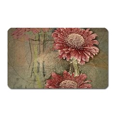 Flowers Plant Red Drawing Art Magnet (rectangular) by Nexatart