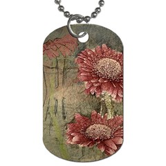 Flowers Plant Red Drawing Art Dog Tag (two Sides) by Nexatart