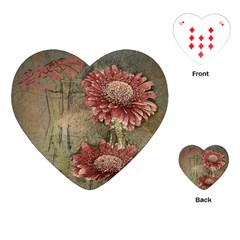 Flowers Plant Red Drawing Art Playing Cards (heart)  by Nexatart